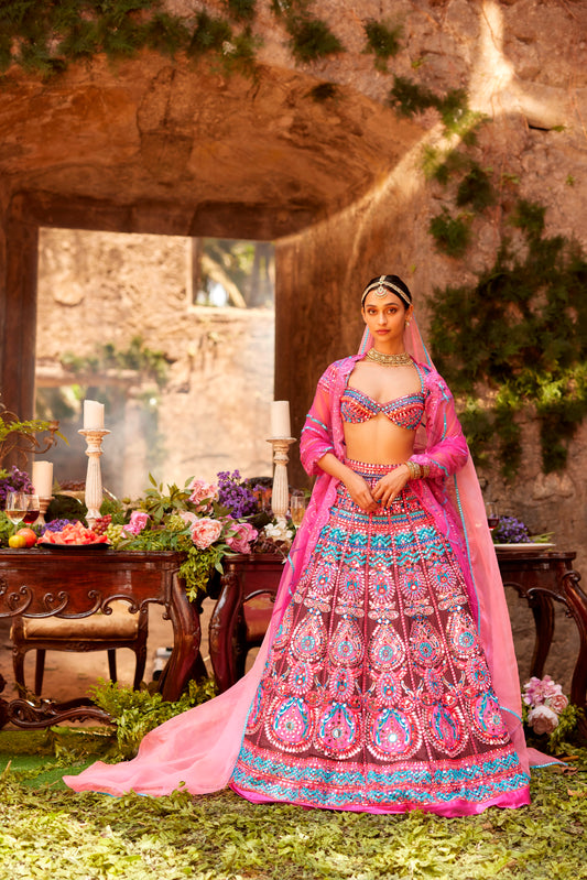 Islamic Fuchsia Lehenga